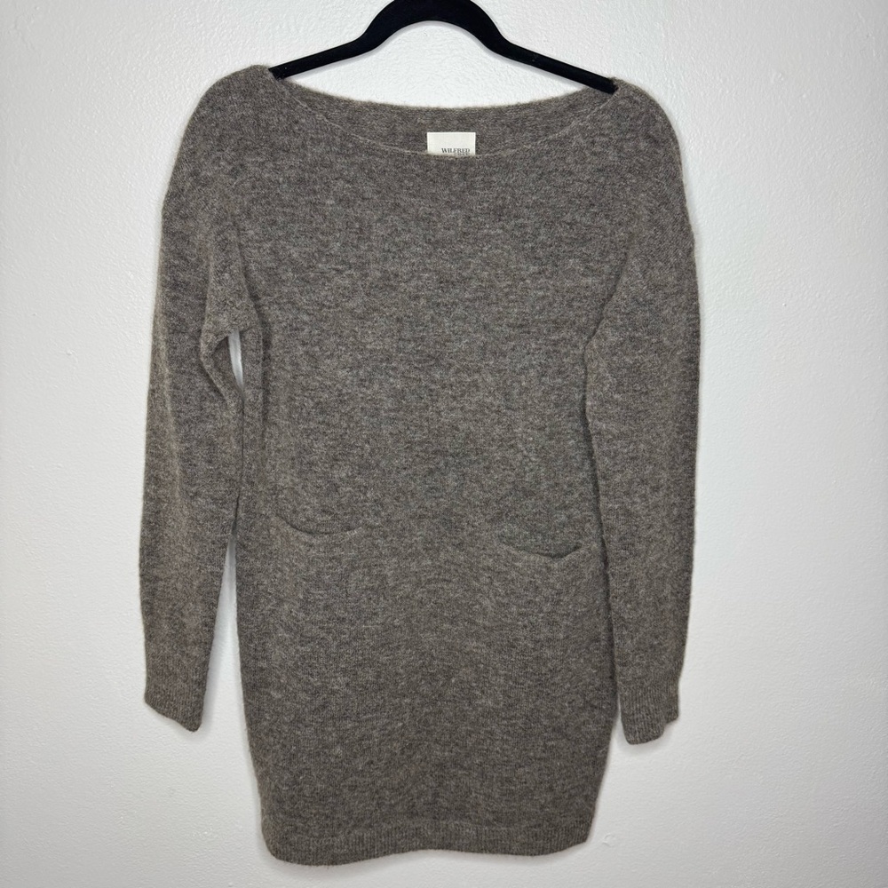 Aritzia Wilfred Free Alpaca Wool Blend Long Sleeve Oversized Dress with Pockets